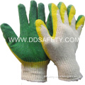 Beige T/C Yarn Knitted Mixed Latex Working Glove (DKL318)